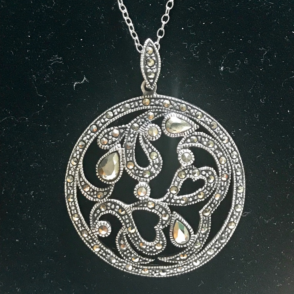 Vintage 925 Marcasite Pendant
